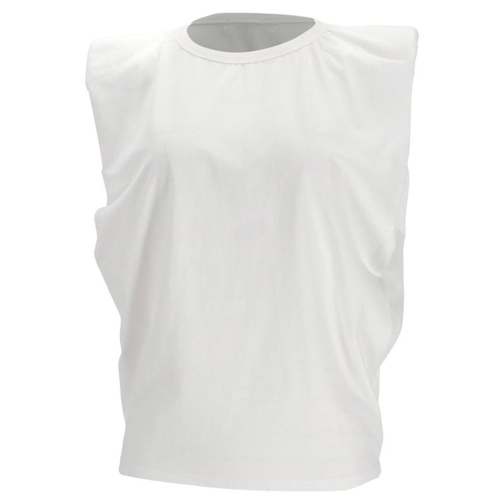 Frankie Shop Crew Neck Muscle T-Shirt in White Cotton